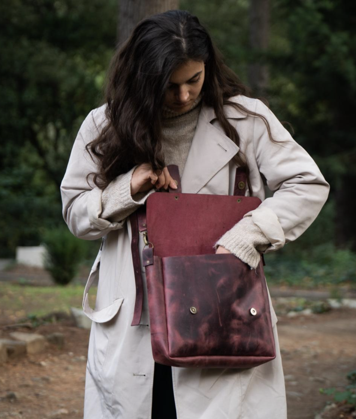 Natural leather bag - "Emily"